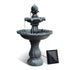 3 Tier Solar Powered Water Fountain Greek Style Birdbath Garden Ornament - Black